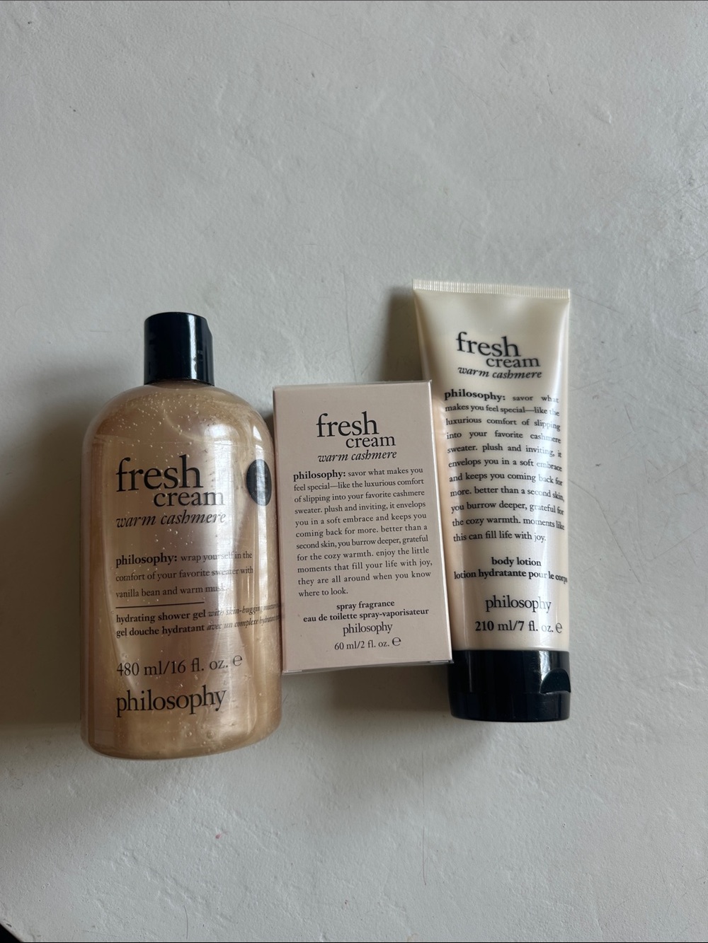 Philosophy Fresh Cream Warm Cashmere Bath & Body Set - Cream